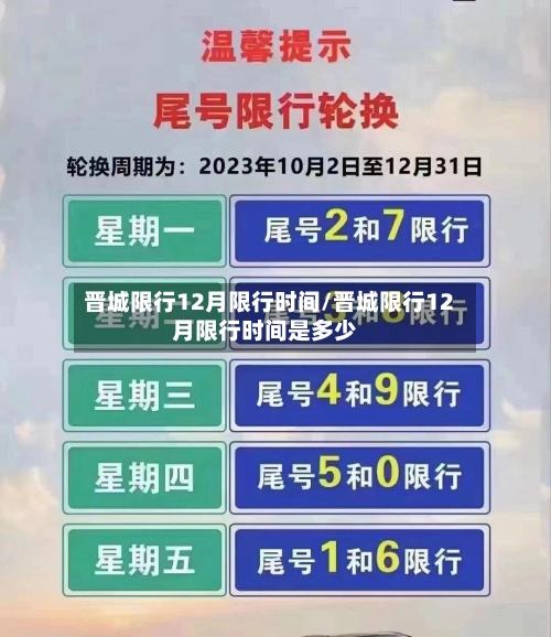 晋城限行12月限行时间/晋城限行12月限行时间是多少