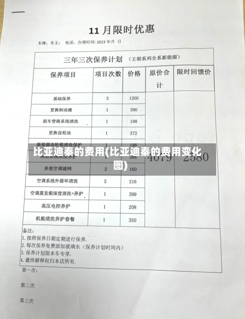 比亚迪秦的费用(比亚迪秦的费用变化图)