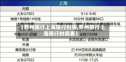 【苏州限行上海限行时间,苏州限行上海限行时间表】-第2张图片