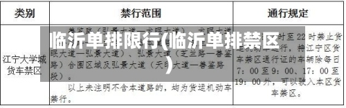临沂单排限行(临沂单排禁区)-第3张图片