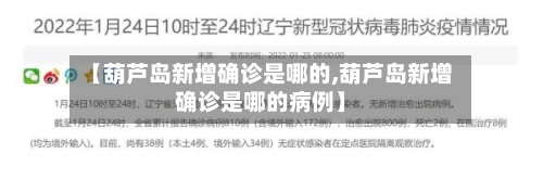 【葫芦岛新增确诊是哪的,葫芦岛新增确诊是哪的病例】-第2张图片
