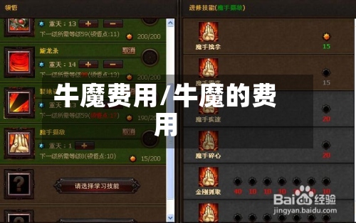 牛魔费用/牛魔的费用