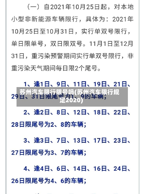 苏州汽车限行限号吗(苏州汽车限行规定2020)-第2张图片