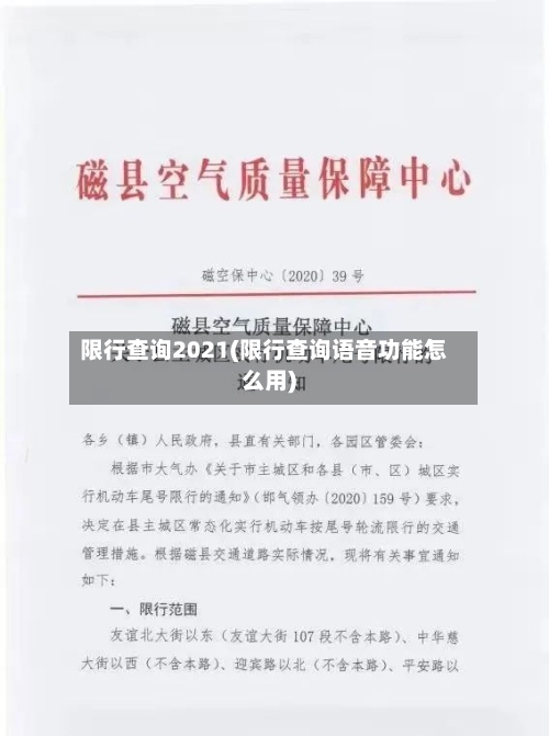 限行查询2021(限行查询语音功能怎么用)