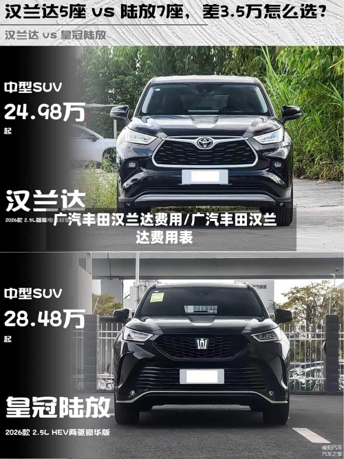 广汽丰田汉兰达费用/广汽丰田汉兰达费用表-第2张图片