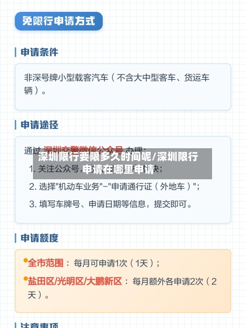 深圳限行要限多久时间呢/深圳限行申请在哪里申请