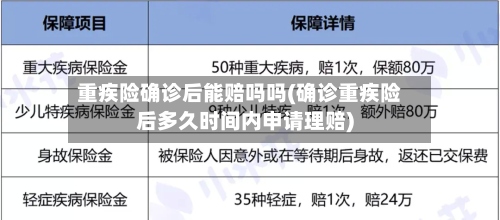 重疾险确诊后能赔吗吗(确诊重疾险后多久时间内申请理赔)-第2张图片