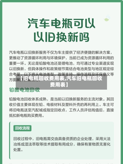 【旧电瓶回收费用表,汽车旧电瓶回收费用表】-第2张图片