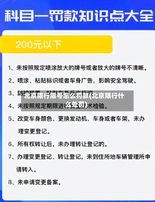 北京限行限号怎么罚款(北京限行什么处罚)