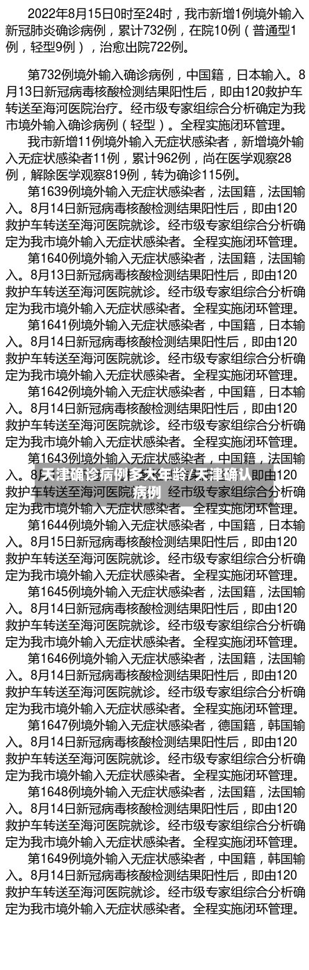 天津确诊病例多大年龄/天津确认病例-第2张图片
