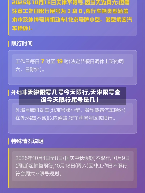 【天津限号几号今天限行,天津限号查询今天限行尾号是几】-第3张图片