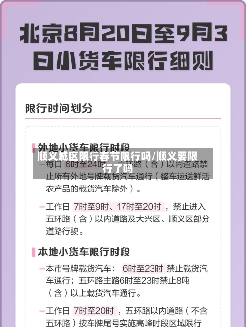 顺义城区限行春节限行吗/顺义要限行了吗-第3张图片