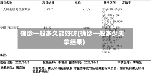 确诊一般多久能好呀(确诊一般多少天拿结果)