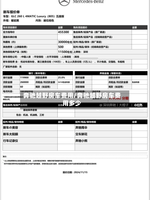 奔驰越野房车费用/奔驰越野房车费用多少-第2张图片