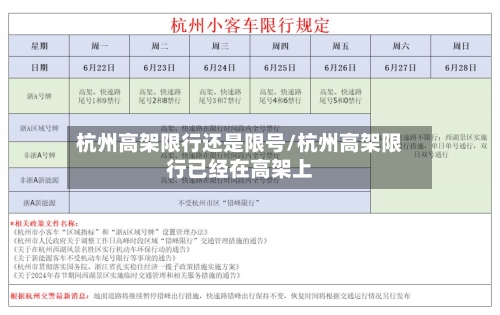杭州高架限行还是限号/杭州高架限行已经在高架上-第2张图片