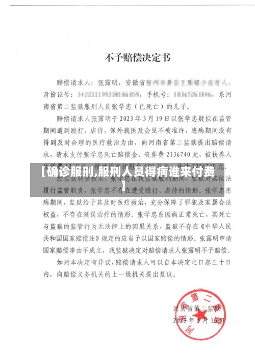 【确诊服刑,服刑人员得病谁来付费】-第2张图片