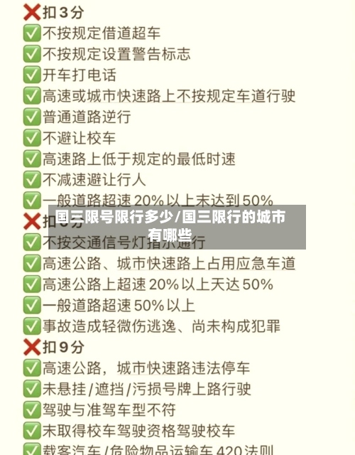 国三限号限行多少/国三限行的城市有哪些-第3张图片