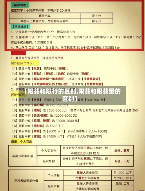 【限载和限行的区别,限载和限载量的区别】