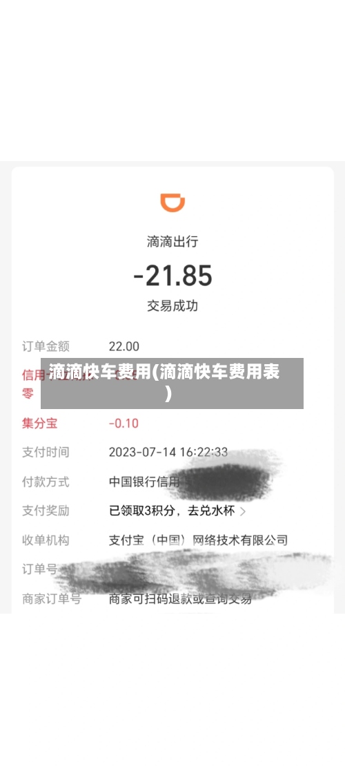 滴滴快车费用(滴滴快车费用表)