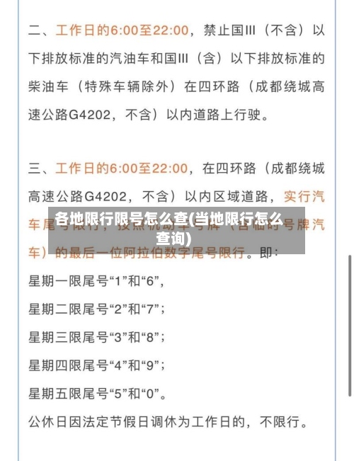 各地限行限号怎么查(当地限行怎么查询)-第2张图片