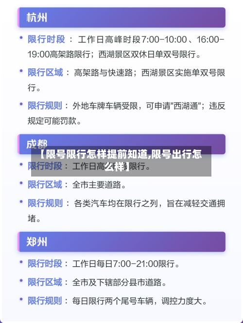 【限号限行怎样提前知道,限号出行怎么样】