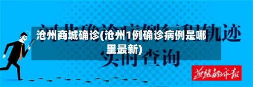 沧州商城确诊(沧州1例确诊病例是哪里最新)-第2张图片