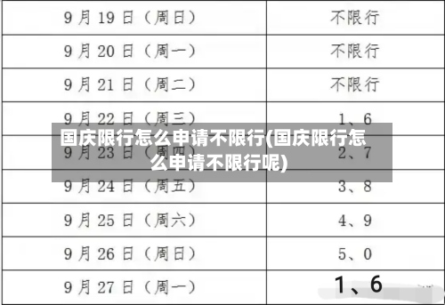 国庆限行怎么申请不限行(国庆限行怎么申请不限行呢)-第3张图片