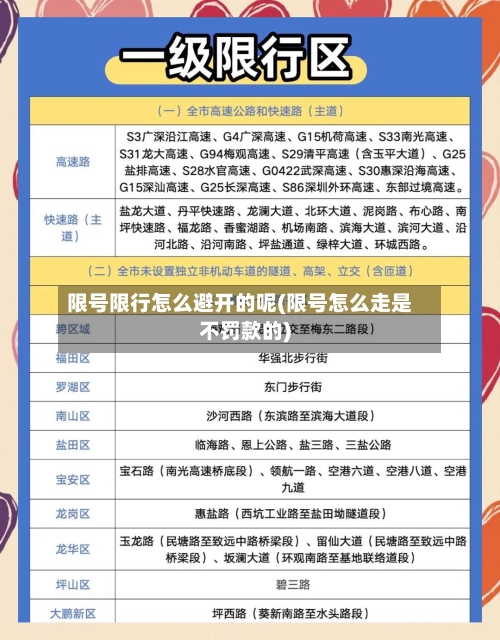 限号限行怎么避开的呢(限号怎么走是不罚款的)-第3张图片