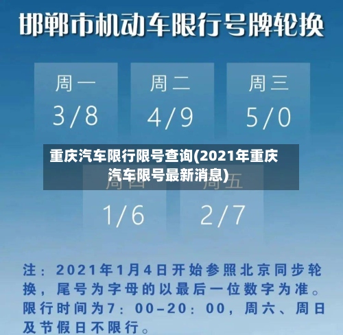 重庆汽车限行限号查询(2021年重庆汽车限号最新消息)-第2张图片
