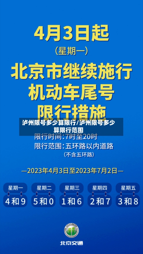 泸州限号多少算限行/泸州限号多少算限行范围-第3张图片