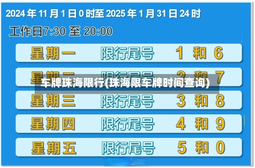 车牌珠海限行(珠海限车牌时间查询)