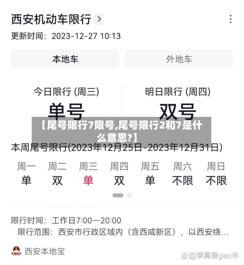 【尾号限行7限号,尾号限行2和7是什么意思?】-第3张图片