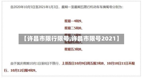 【许昌市限行限号,许昌市限号2021】