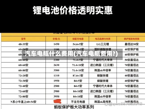 汽车电瓶什么费用(汽车电瓶费用?)