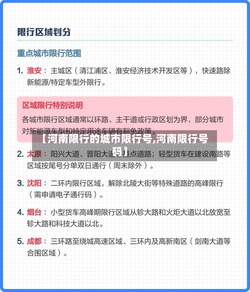 【河南限行的城市限行号,河南限行号码】-第2张图片