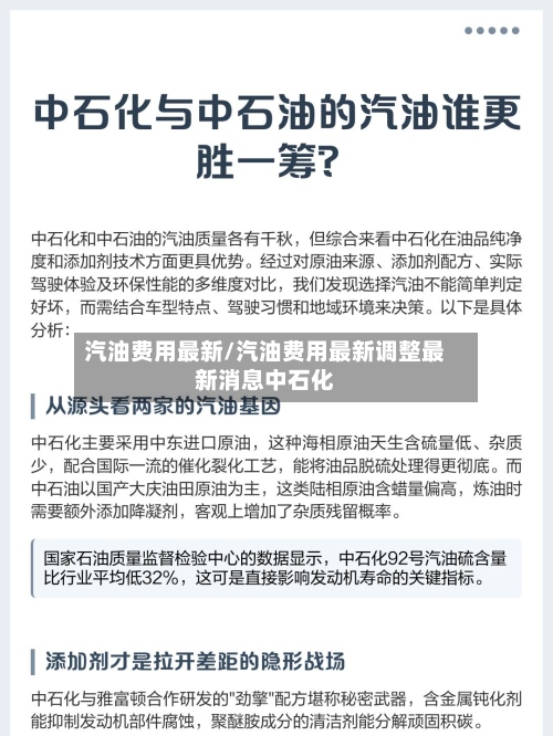 汽油费用最新/汽油费用最新调整最新消息中石化