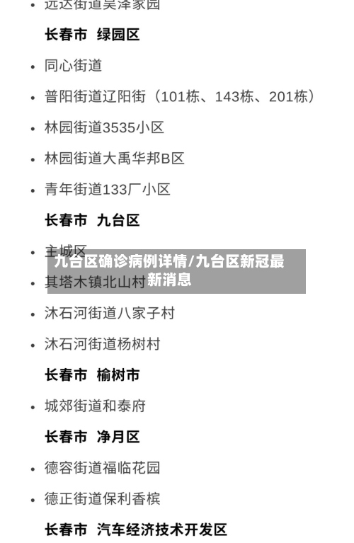 九台区确诊病例详情/九台区新冠最新消息-第2张图片