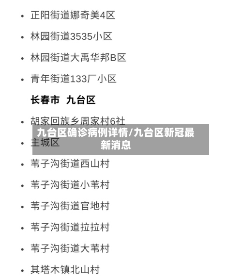 九台区确诊病例详情/九台区新冠最新消息-第3张图片