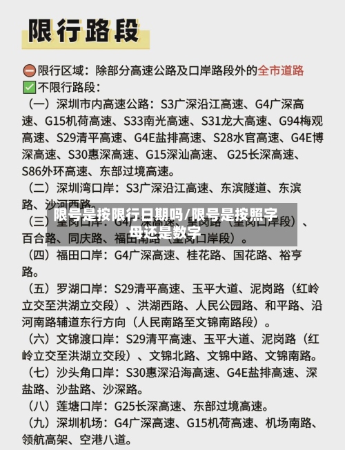 限号是按限行日期吗/限号是按照字母还是数字-第2张图片