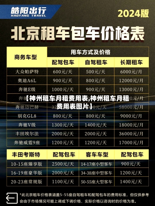 【神州租车月租费用表,神州租车月租费用表图片】-第2张图片