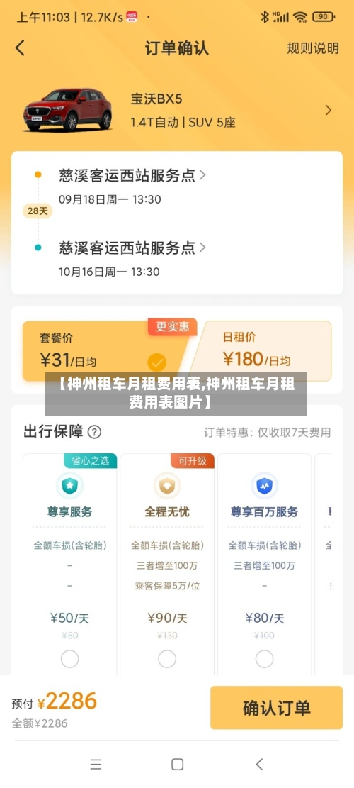 【神州租车月租费用表,神州租车月租费用表图片】