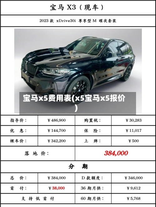 宝马x5费用表(x5宝马x5报价)