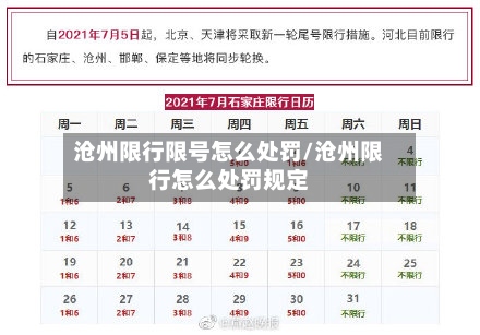 沧州限行限号怎么处罚/沧州限行怎么处罚规定-第3张图片