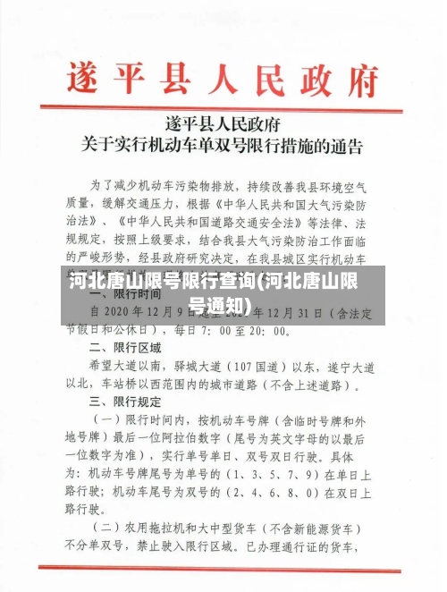河北唐山限号限行查询(河北唐山限号通知)-第3张图片