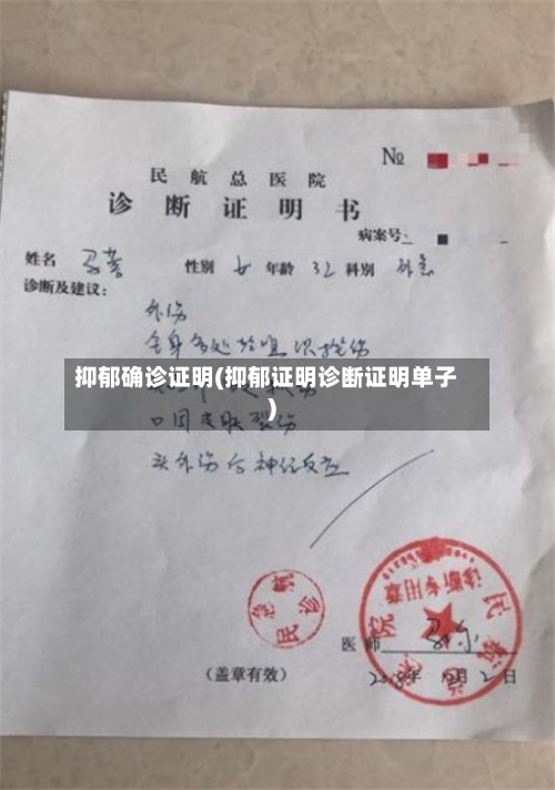 抑郁确诊证明(抑郁证明诊断证明单子)-第2张图片