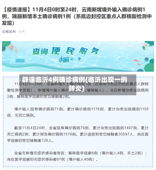 辟谣临沂4例确诊病例(临沂出现一例肺炎)-第2张图片