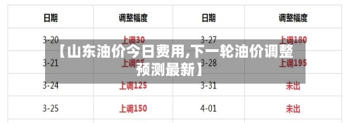 【山东油价今日费用,下一轮油价调整预测最新】