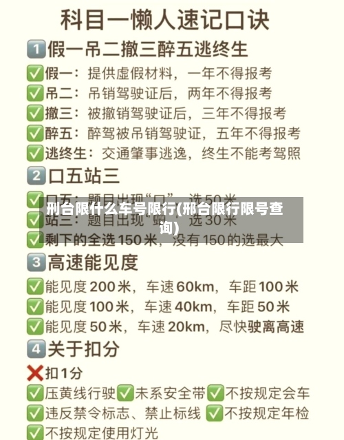 刑台限什么车号限行(邢台限行限号查询)