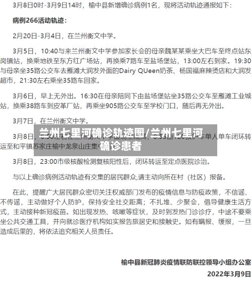 兰州七里河确诊轨迹图/兰州七里河确诊患者