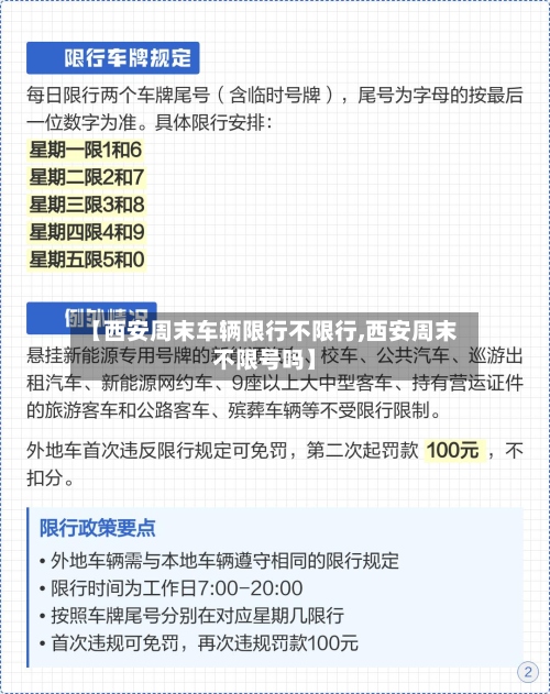 【西安周末车辆限行不限行,西安周末不限号吗】-第2张图片